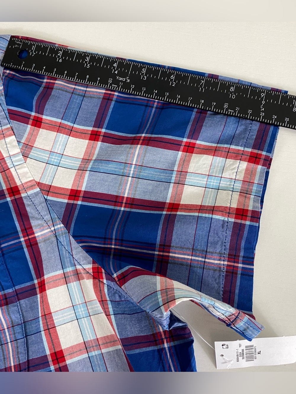 Old Navy Mens The Everyday Shirt Size XL Red White Blue Plaid Button Up Cotton - Picture 11 of 15